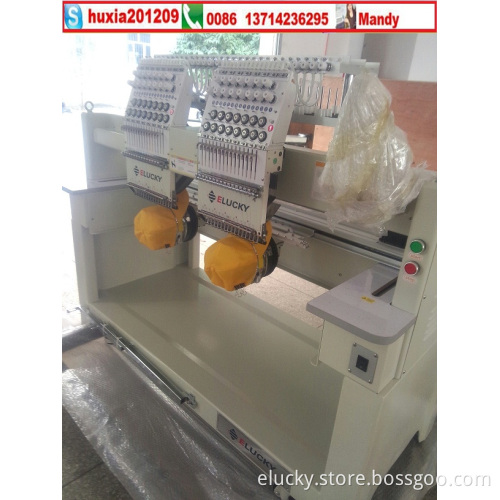 High Speed 15 Needle Two Head Computer Embroidery Machine for Cap/T-Shirt/Flat Garment Multi Embroidery Functions